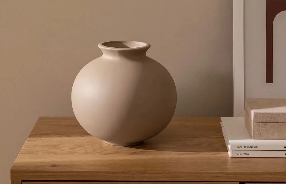 Keramička svetlo braon vaza CY0163