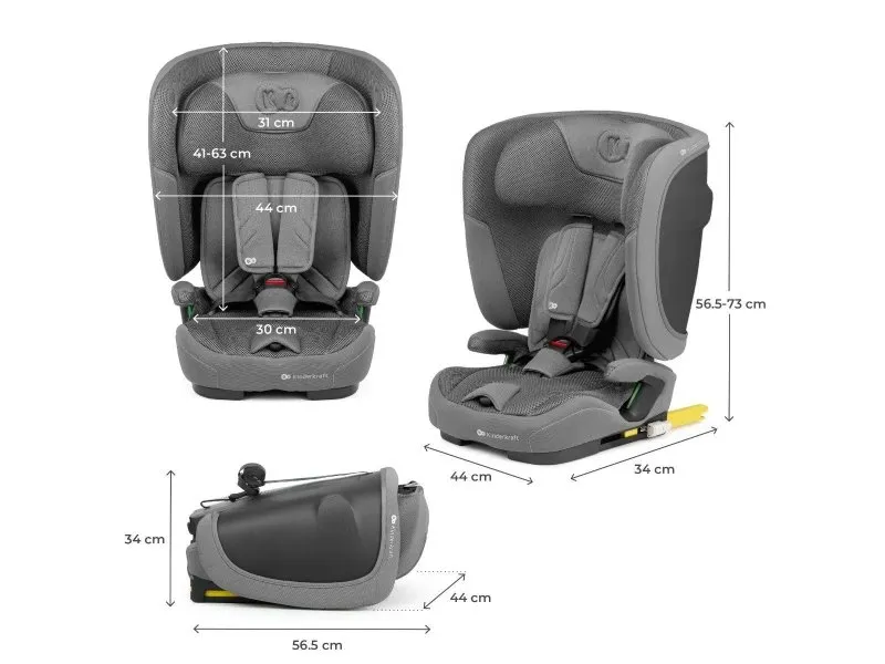 KINDERKRAFT AUTOSEDISTE FIX2GO I-SIZE 76-150CM GREY