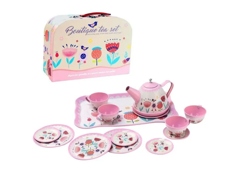 Kofer čajanka set cveće 19 elemenata