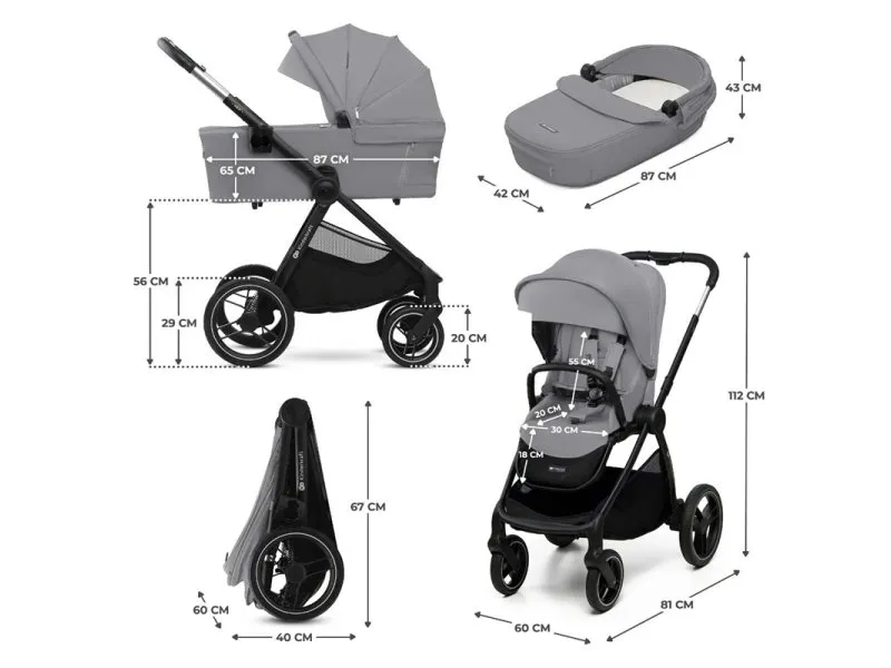 Kolica za bebe 2U1 NEA 2 PLATINUM GREY