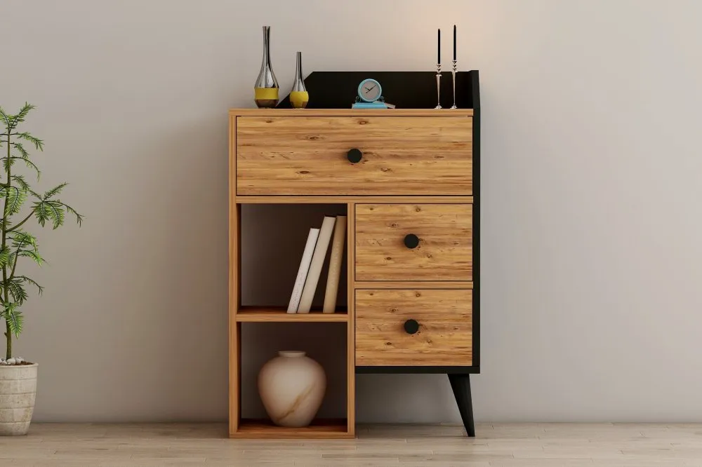 Komoda Star Atlantic Pine Black