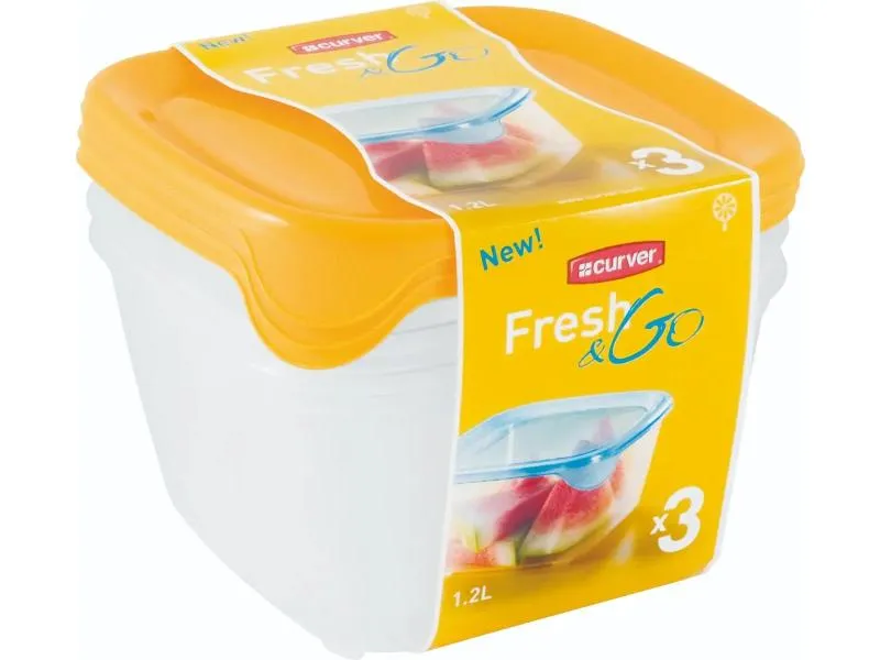 Kutije za hranu Fresh&Go 1.2l 3/1 žute