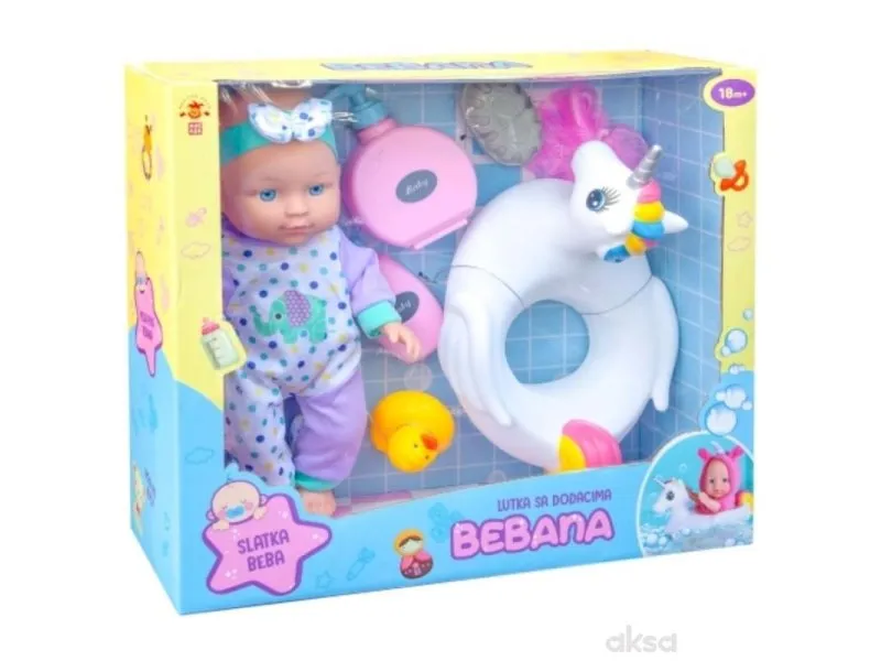 Lutka Bebana sa dodacima za kupanje