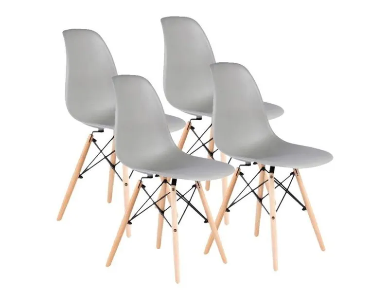 Milano set 4 stolice svetlo siva (PC-005 LG)
