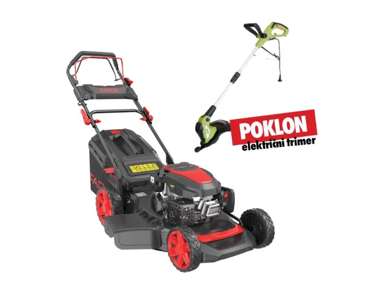 Motorna kosilica 209cc, 53cm samohodna FLM531K + MACHER M450WTE električni trimer POKLON