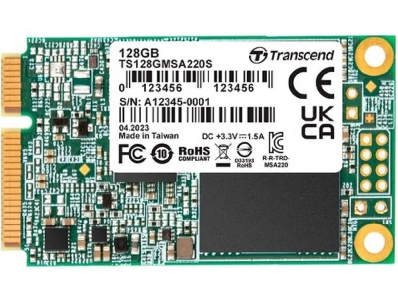mSATA 128GB SSD, SATA III, 3D NAND, 220S Series TS128GMSA220S