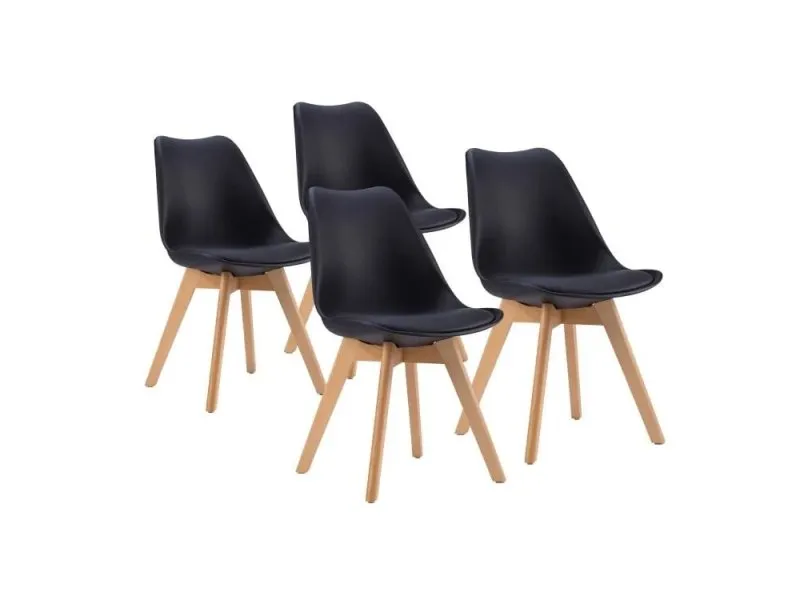 Napoli set 4 stolice Black