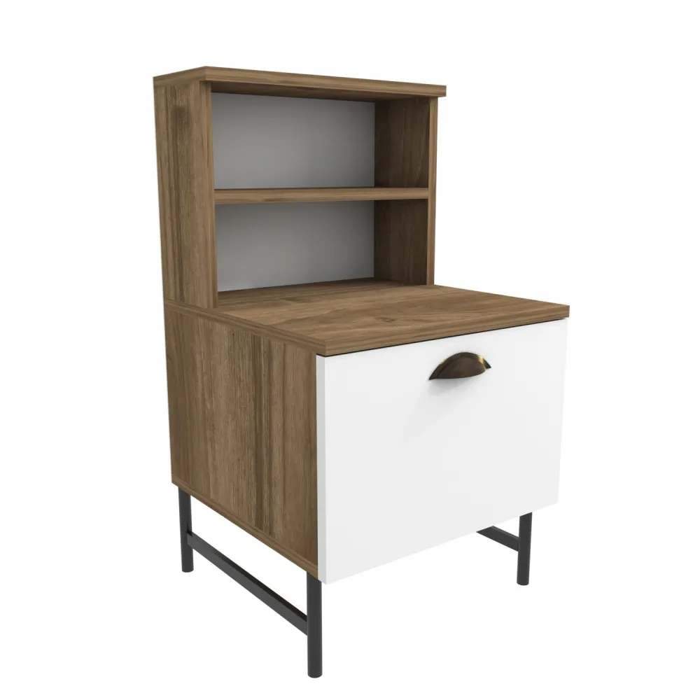 Noćni ormarić Cressi Walnut White (322RTC1601)