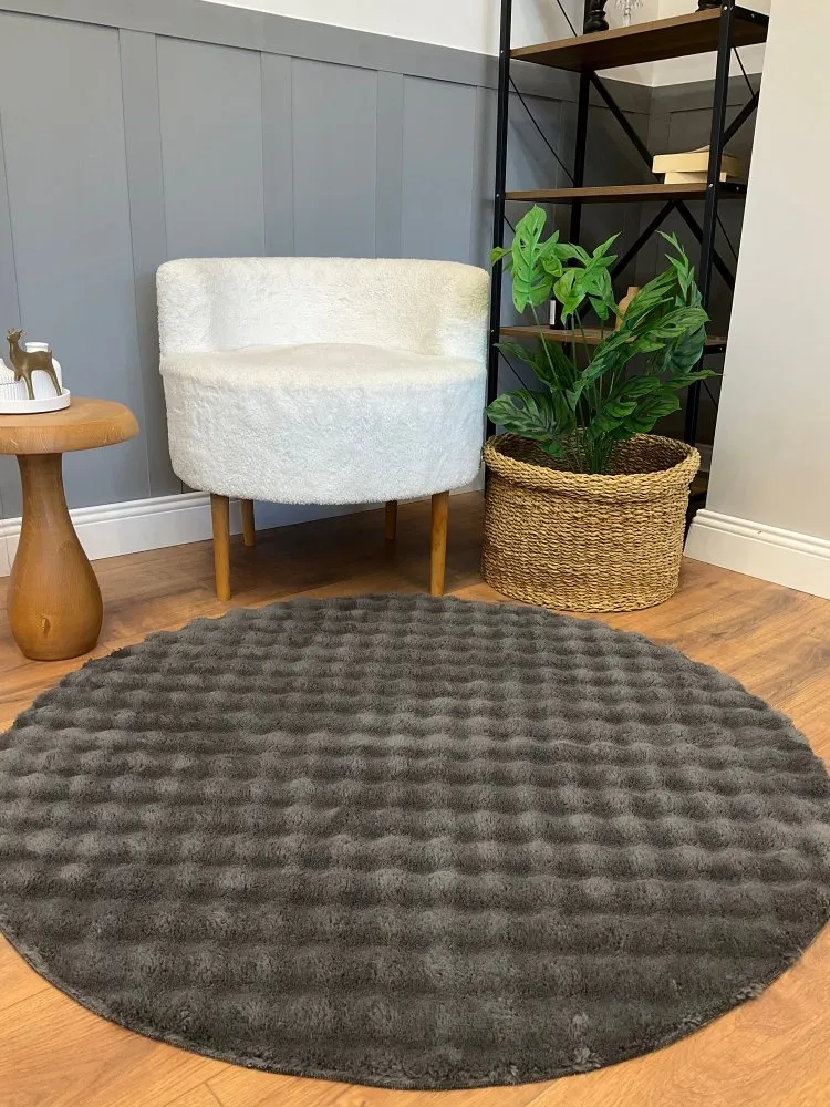 Okrugli tepih Puffy Bubble Anthracite 120 x 120 (514SRZ1663)
