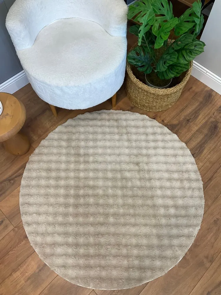 Okrugli tepih Puffy Bubble Beige 150 x 150 (514SRZ1669)