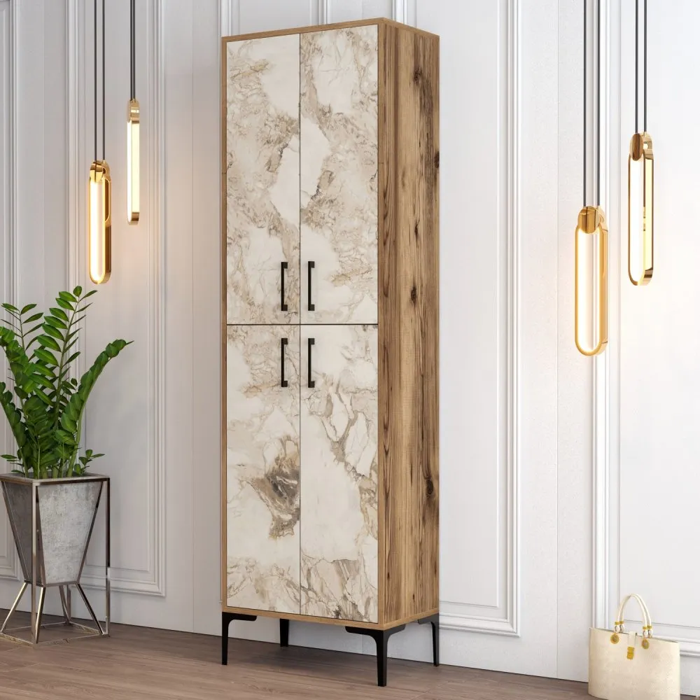 Ormar za cipele Berlin A Walnut White Marble (845HCT4103)