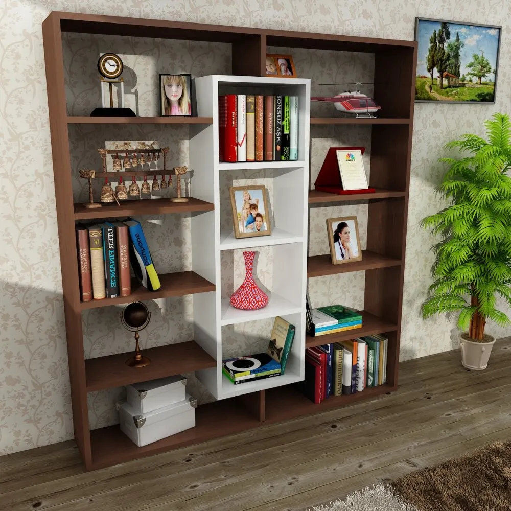 Polica za knjige Ample Wenge White