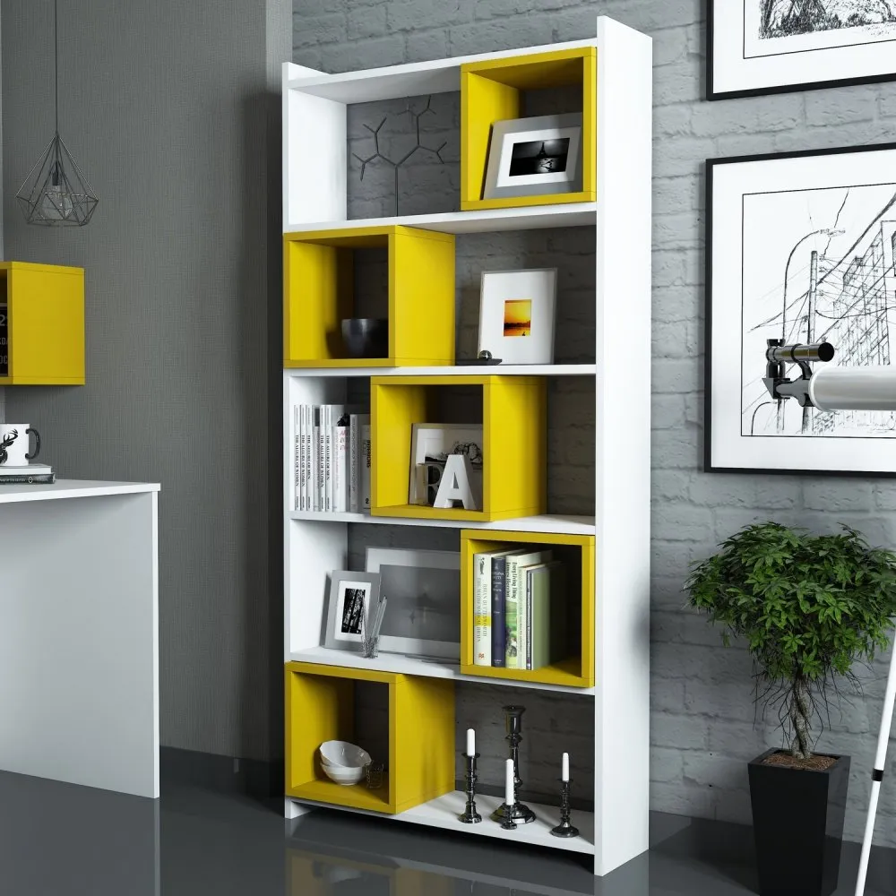 Polica za knjige Box White Yellow