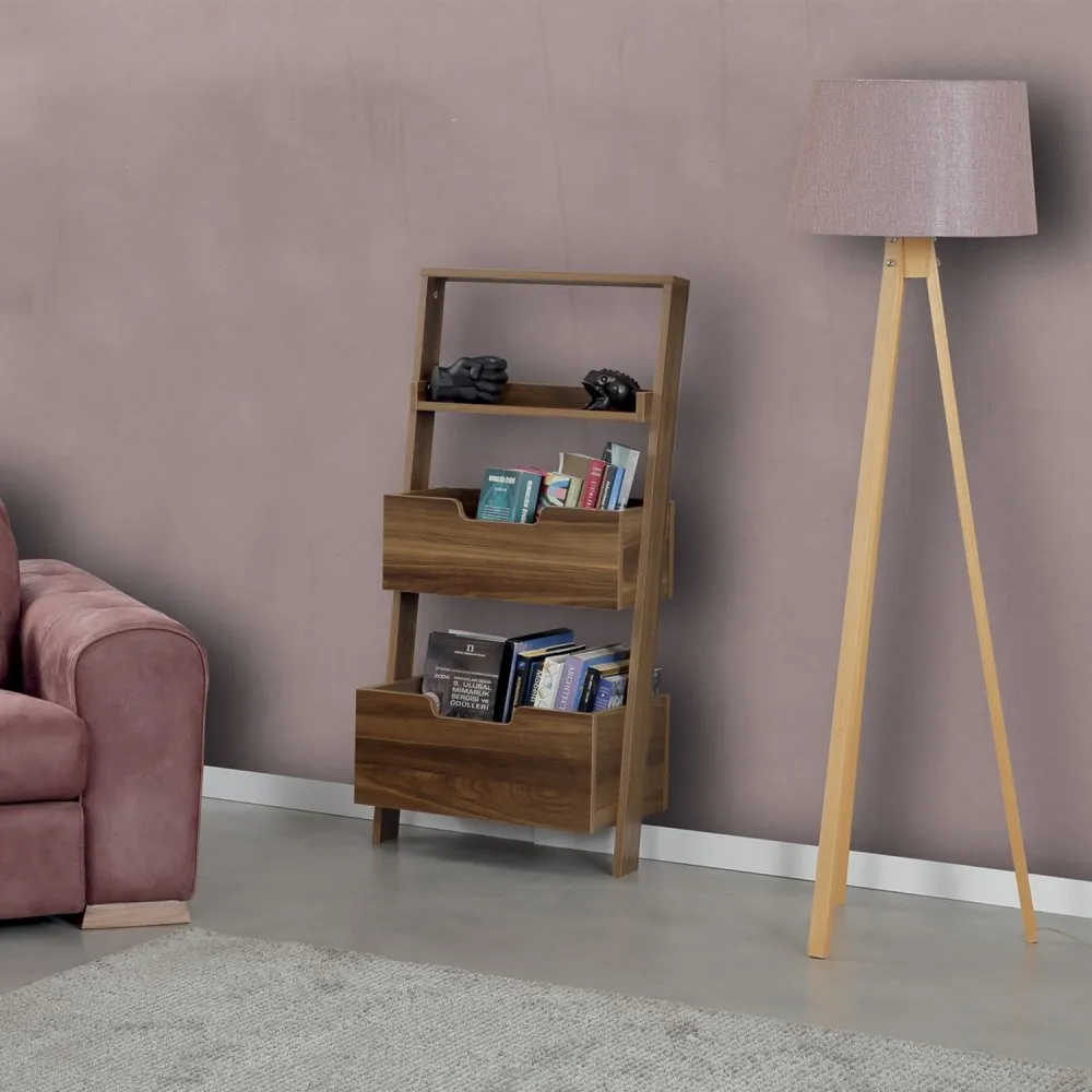 Polica za knjige Low Walnut