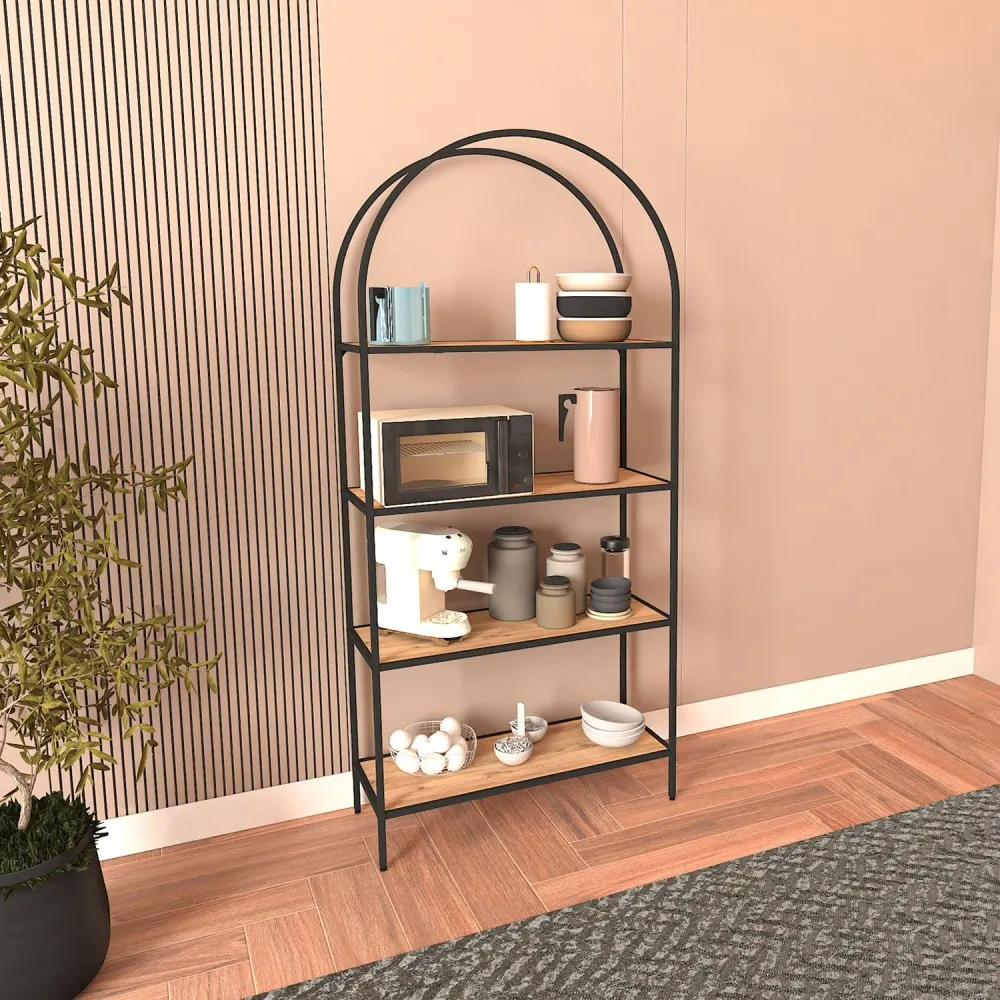 Polica za knjige Mona 80 Black Atlantic Pine