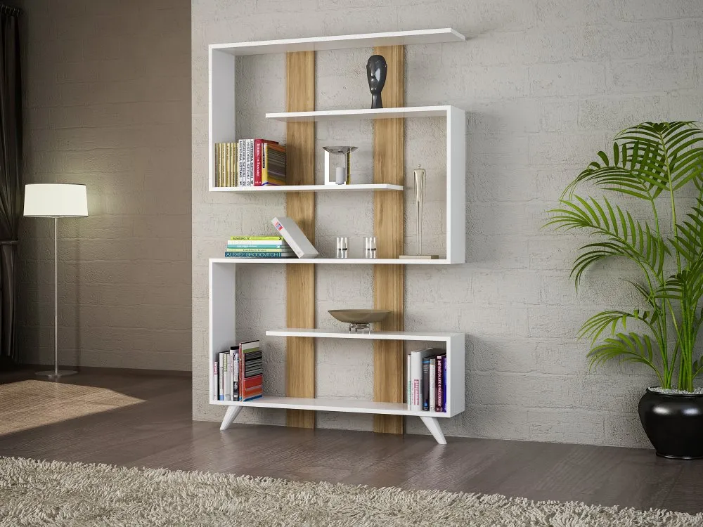 Polica za knjige Rain White Walnut
