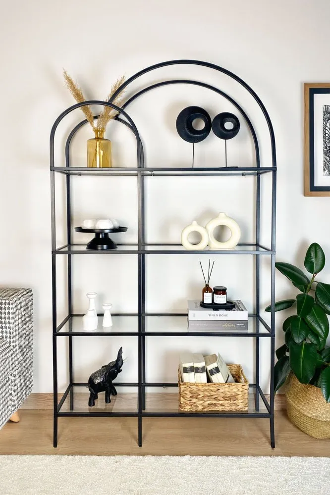 Polica za knjige Twin Black Transparent