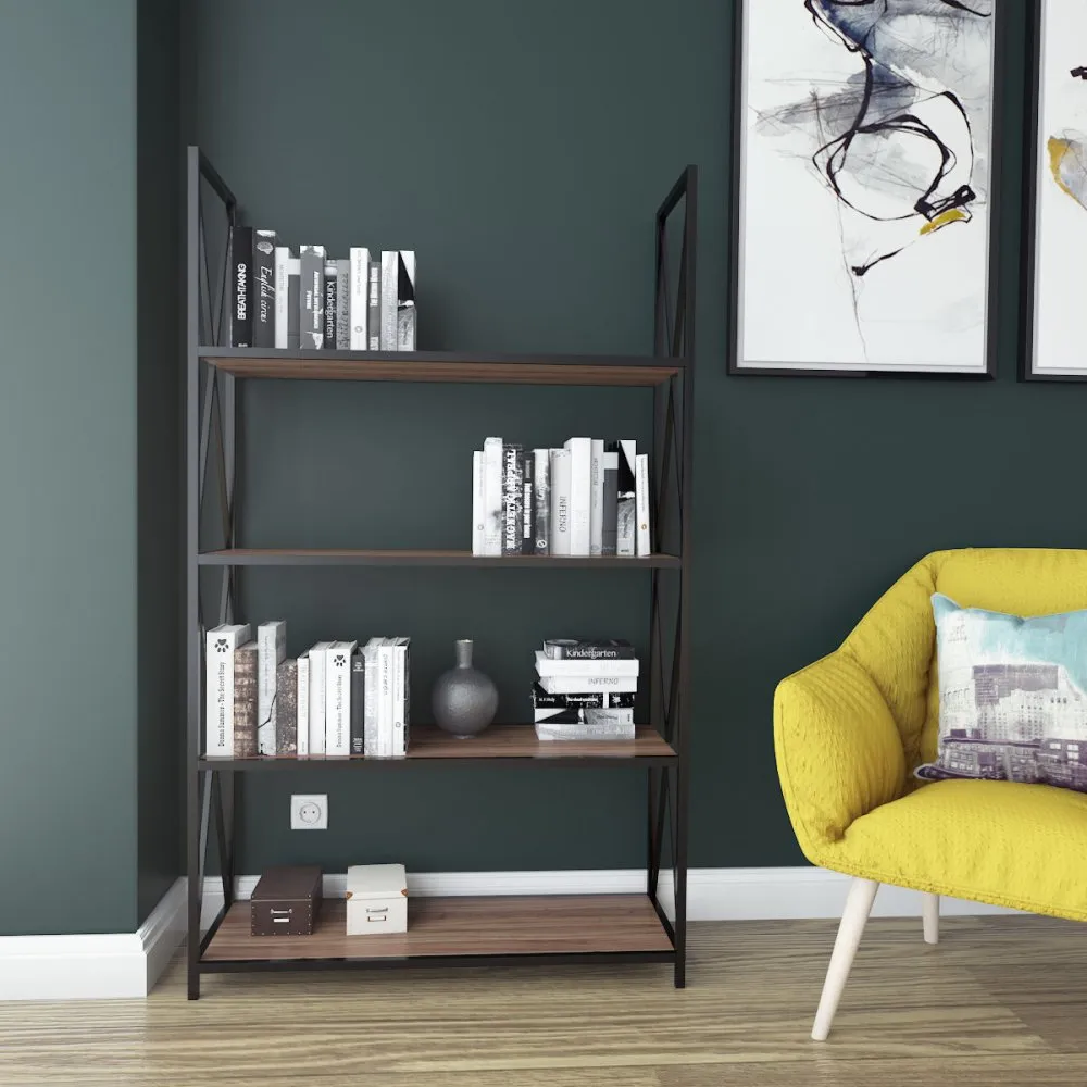 Polica za knjige Xena Walnut Black