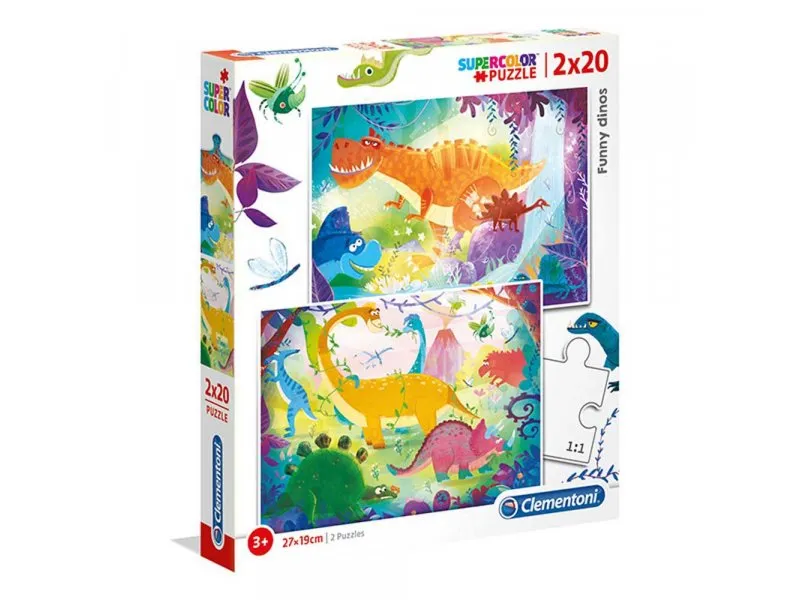 PUZZLE 2X20 FUNNY DINOS