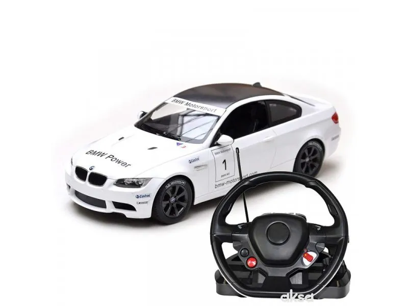 RC BMW M3 sa volanom 1:14 - crn, bel