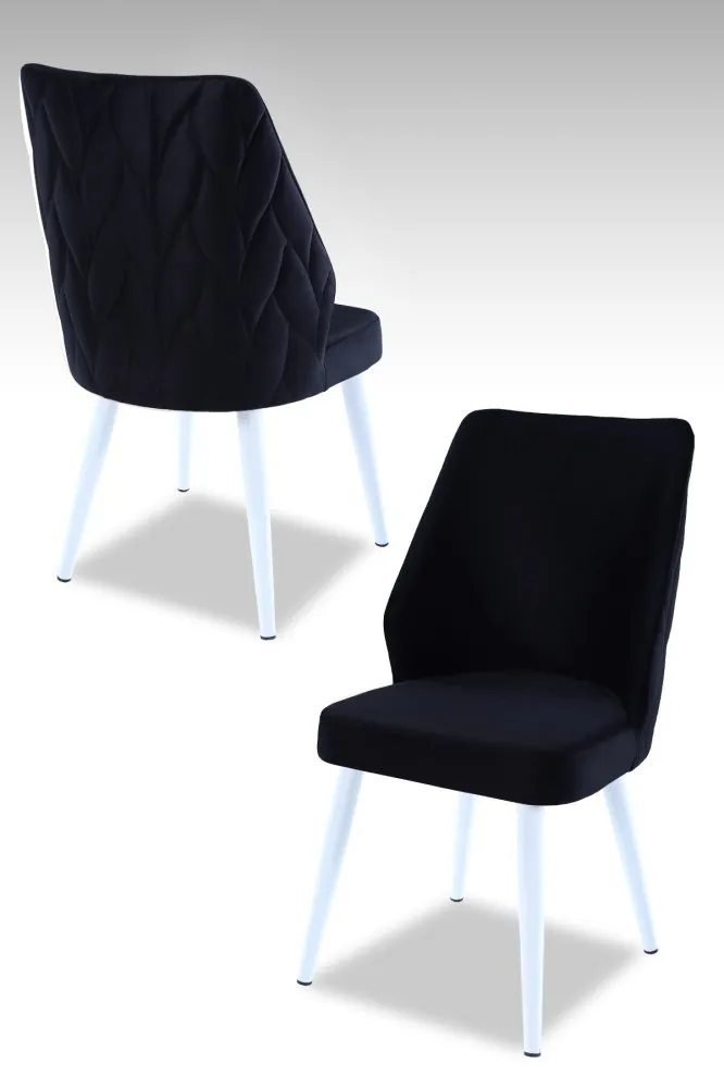 Set 2 stolice Pufi Black White
