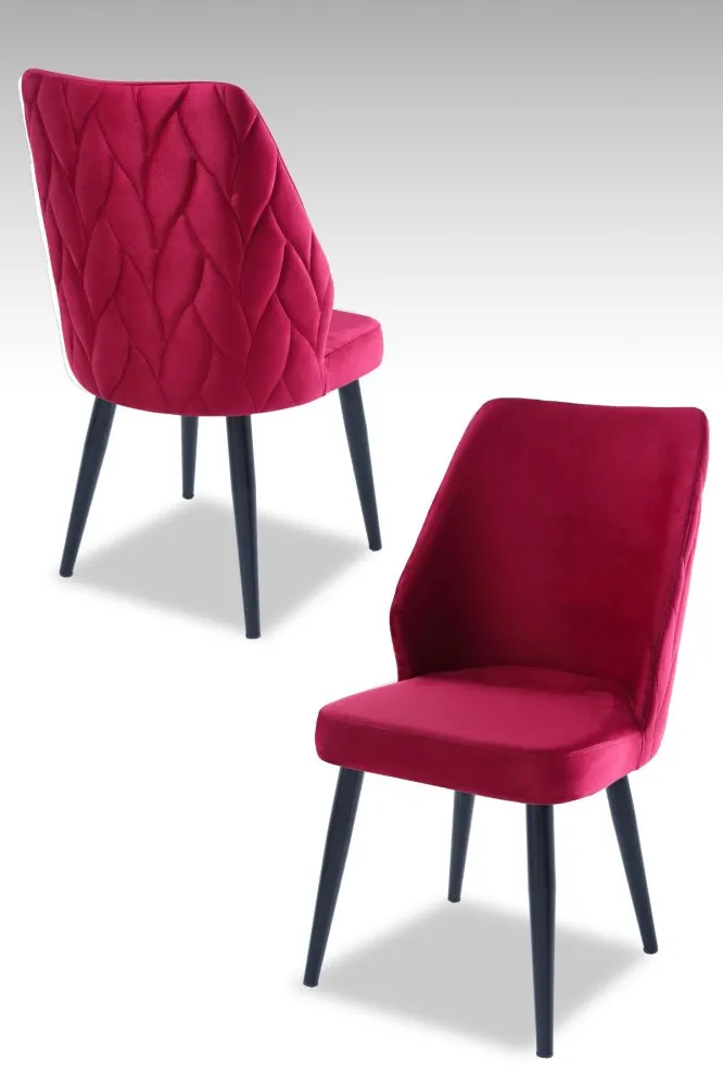 Set 2 stolice Pufi Claret Red Black