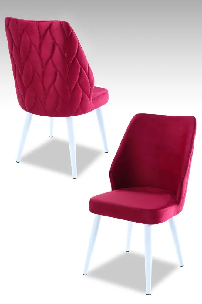 Set 2 stolice Pufi Claret Red White