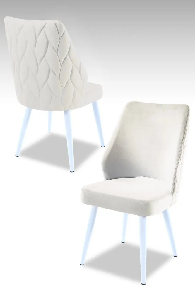Set 2 stolice Pufi Cream White