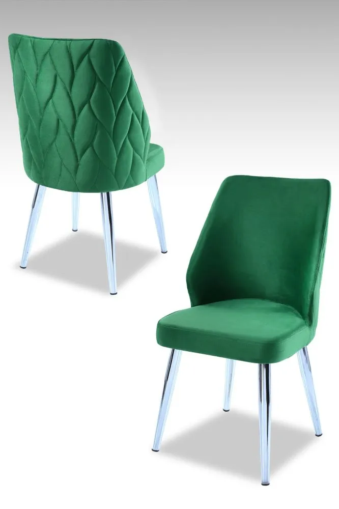 Set 2 stolice Pufi Green Chrome