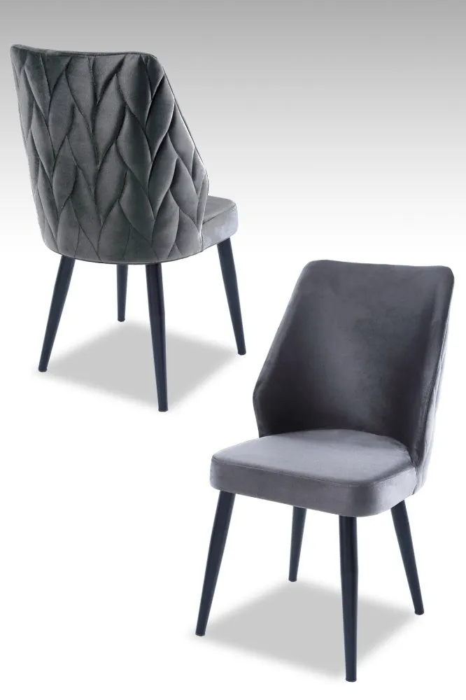 Set 2 stolice Pufi Grey Black