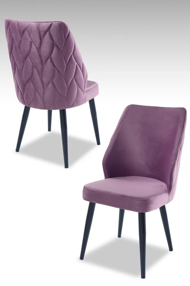 Set 2 stolice Pufi Lilac Black