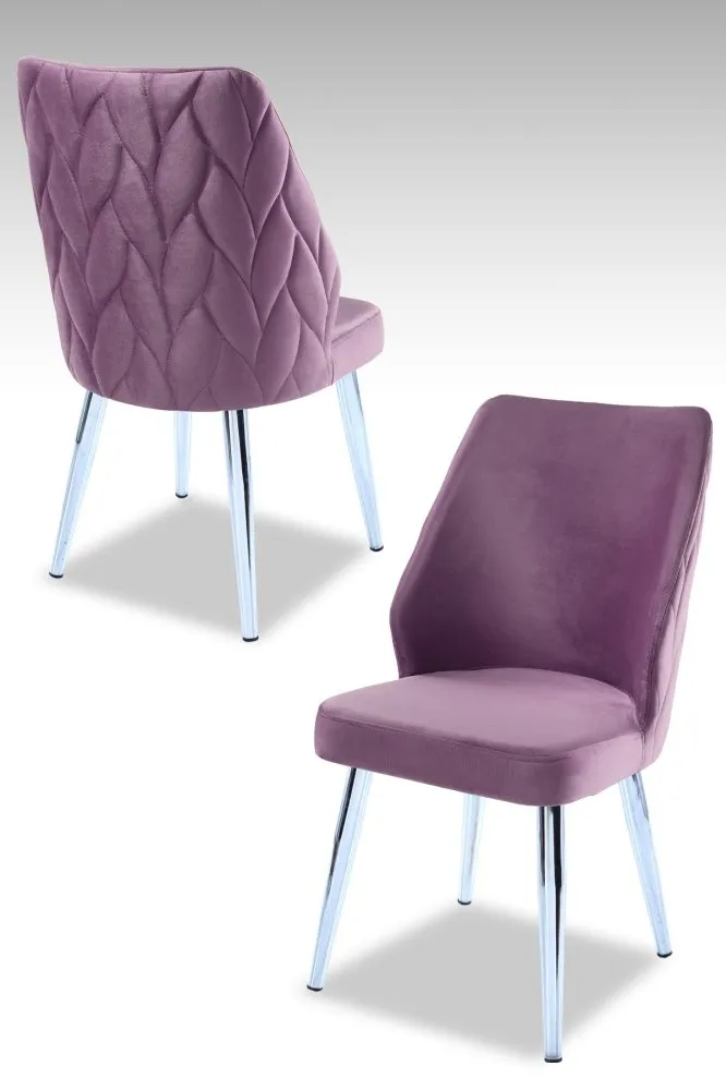 Set 2 stolice Pufi Lilac Chrome