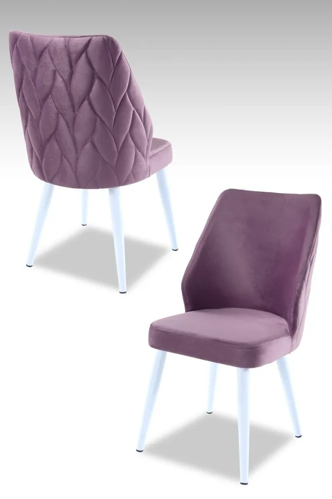 Set 2 stolice Pufi Lilac White