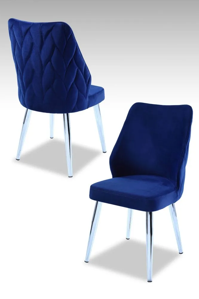 Set 2 stolice Pufi Sax Blue Chrome