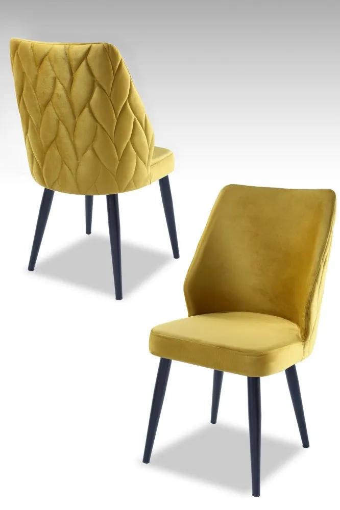 Set 2 stolice Pufi Yellow Black