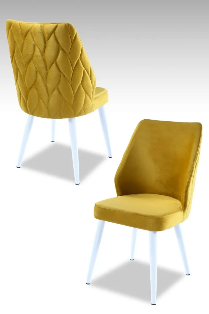 Set 2 stolice Pufi Yellow White