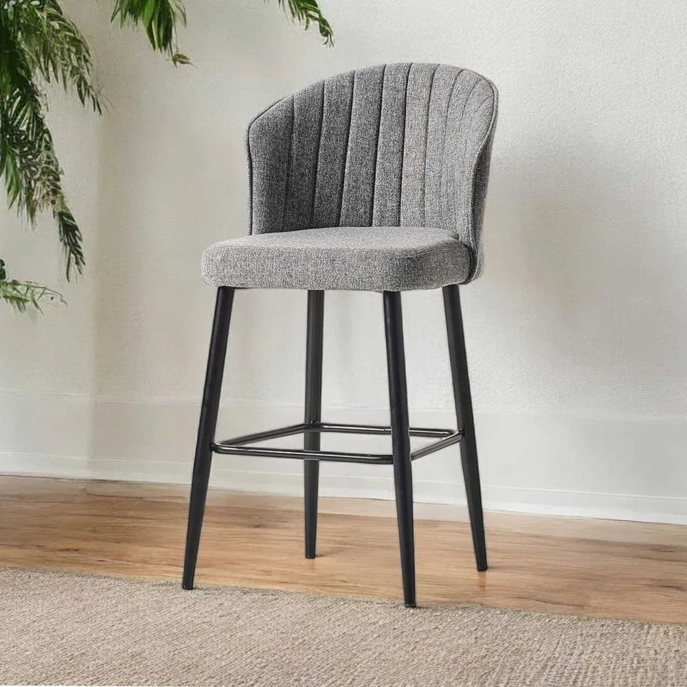 Set 4 barske stolice Rubi Grey Black