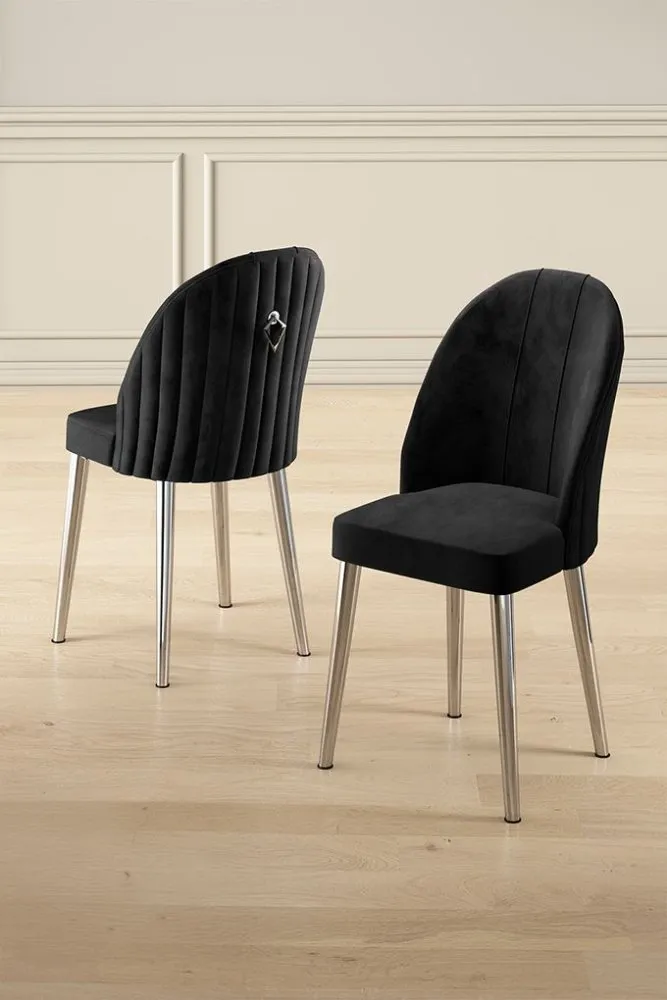 Set 6 stolica Mara Black Chrome