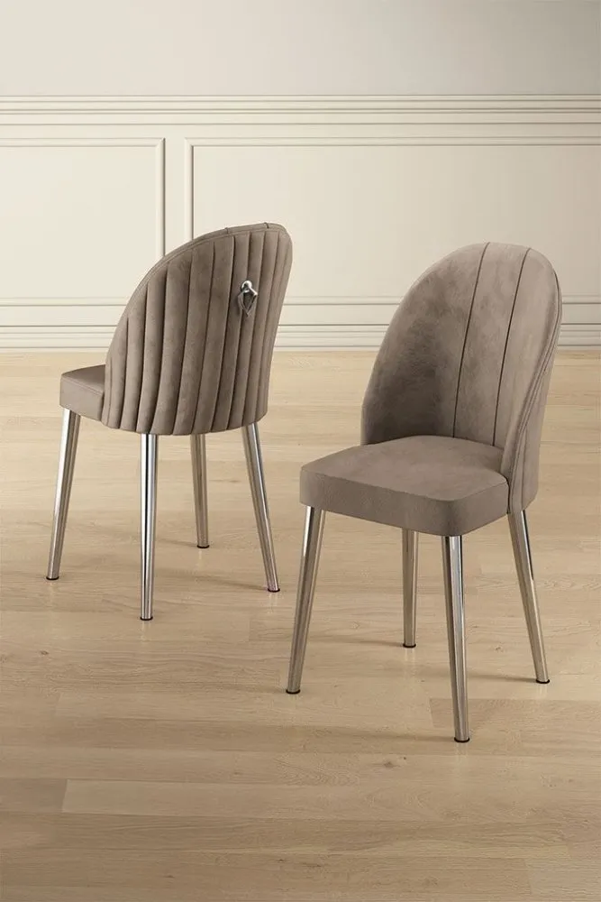 Set 6 stolica Mara Cappuccino Chrome