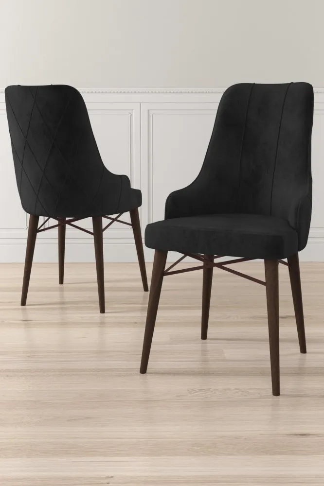 Set 6 stolica Neta Black Brown