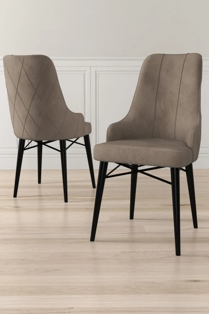 Set 6 stolica Neta Cappuccino Black