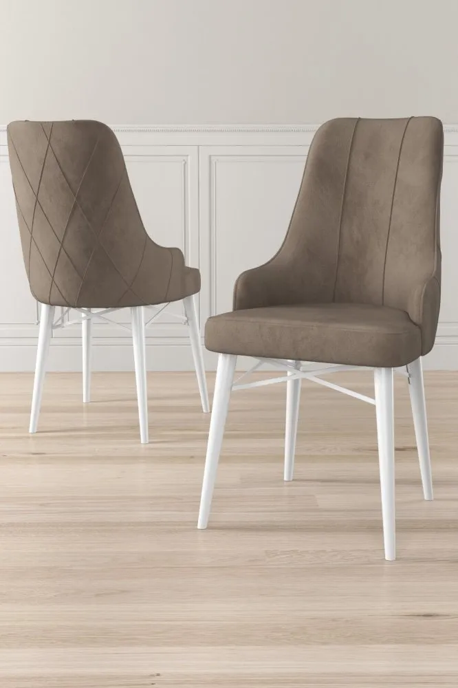 Set 6 stolica Neta Cappuccino White