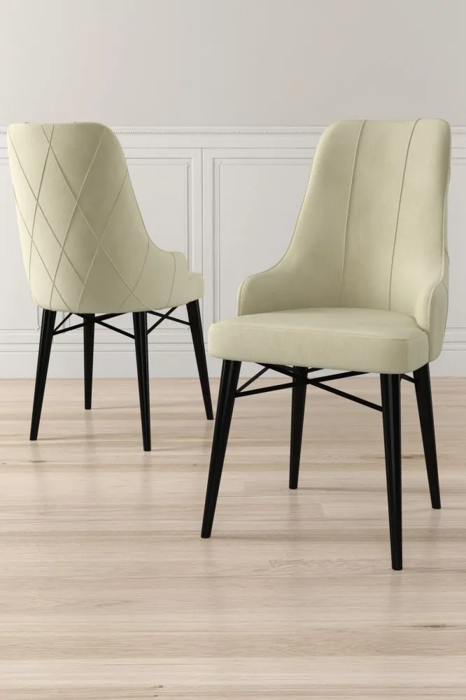 Set 6 stolica Neta Cream Black