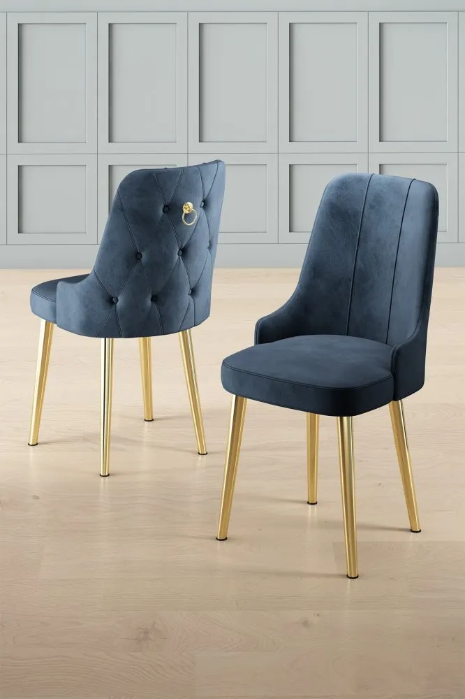 Set 6 stolica Newa Anthracite Gold