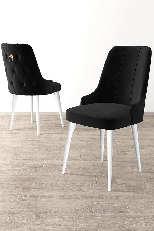Set 6 stolica Newa Black White
