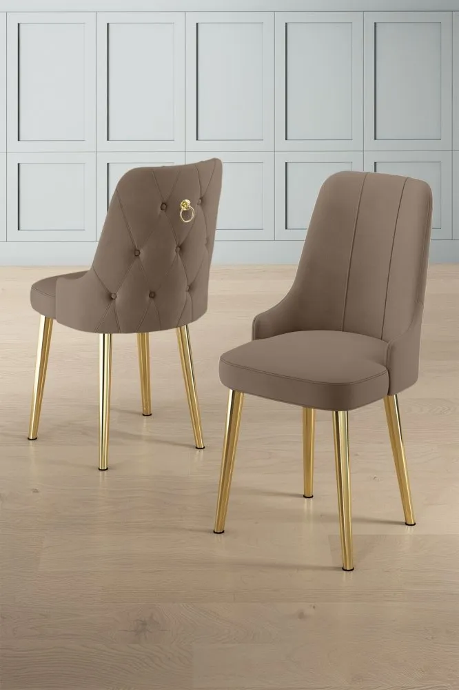 Set 6 stolica Newa Cappuccino Gold