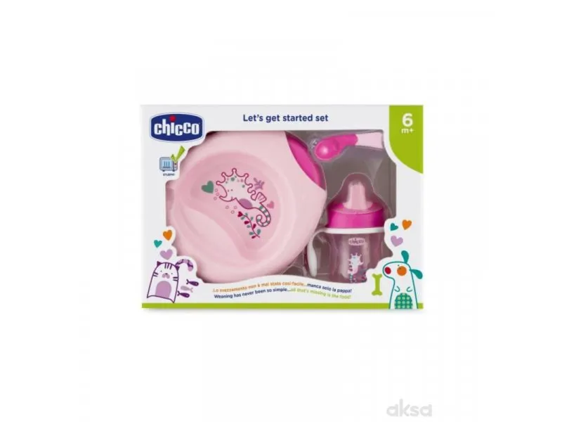 set 6m+, pribor, roze