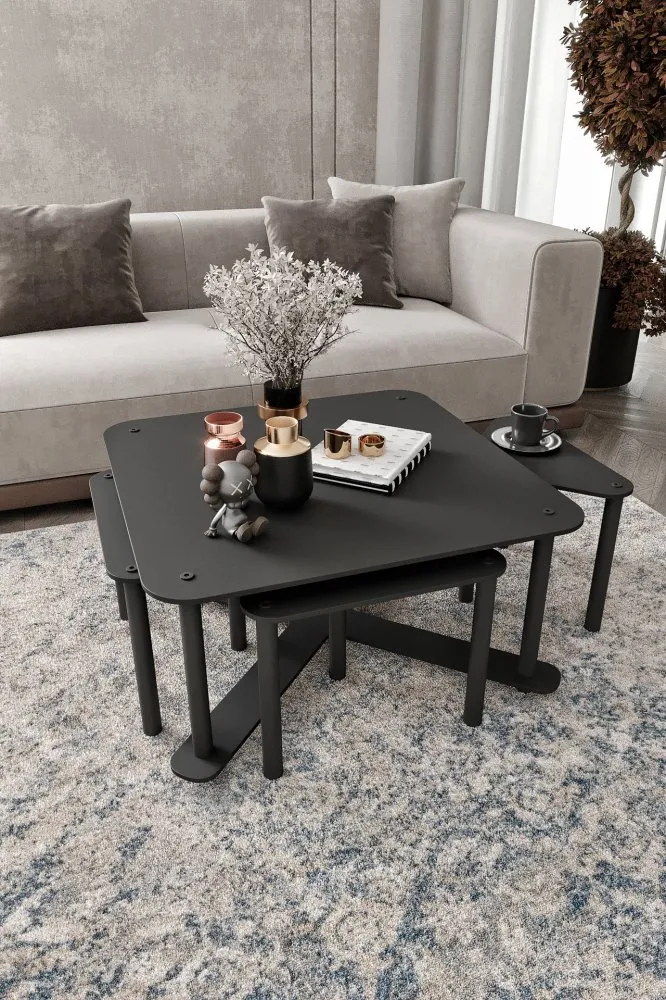 Set stolova za kafu Pizza Square Black (282PTR1562)