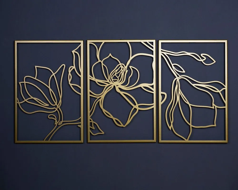 Set ukrasnih metalnih dodataka (3 komada) Floral Line Art APT529