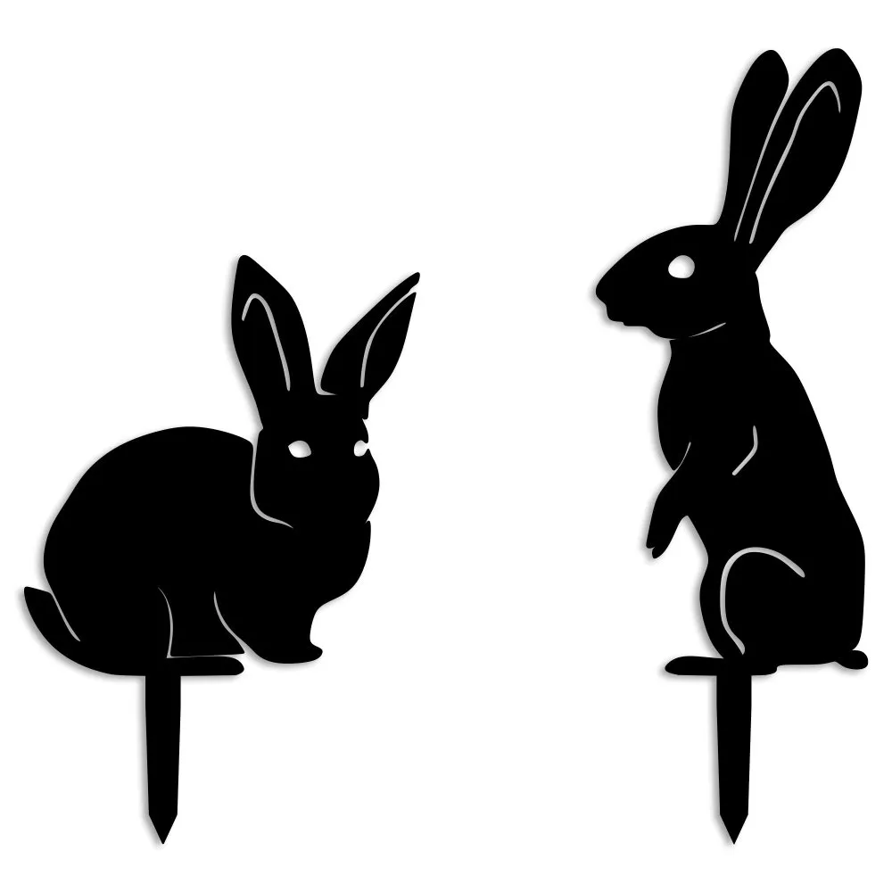 Set ukrasnih predmeta (2 komada) crna figura RaAbbits 01